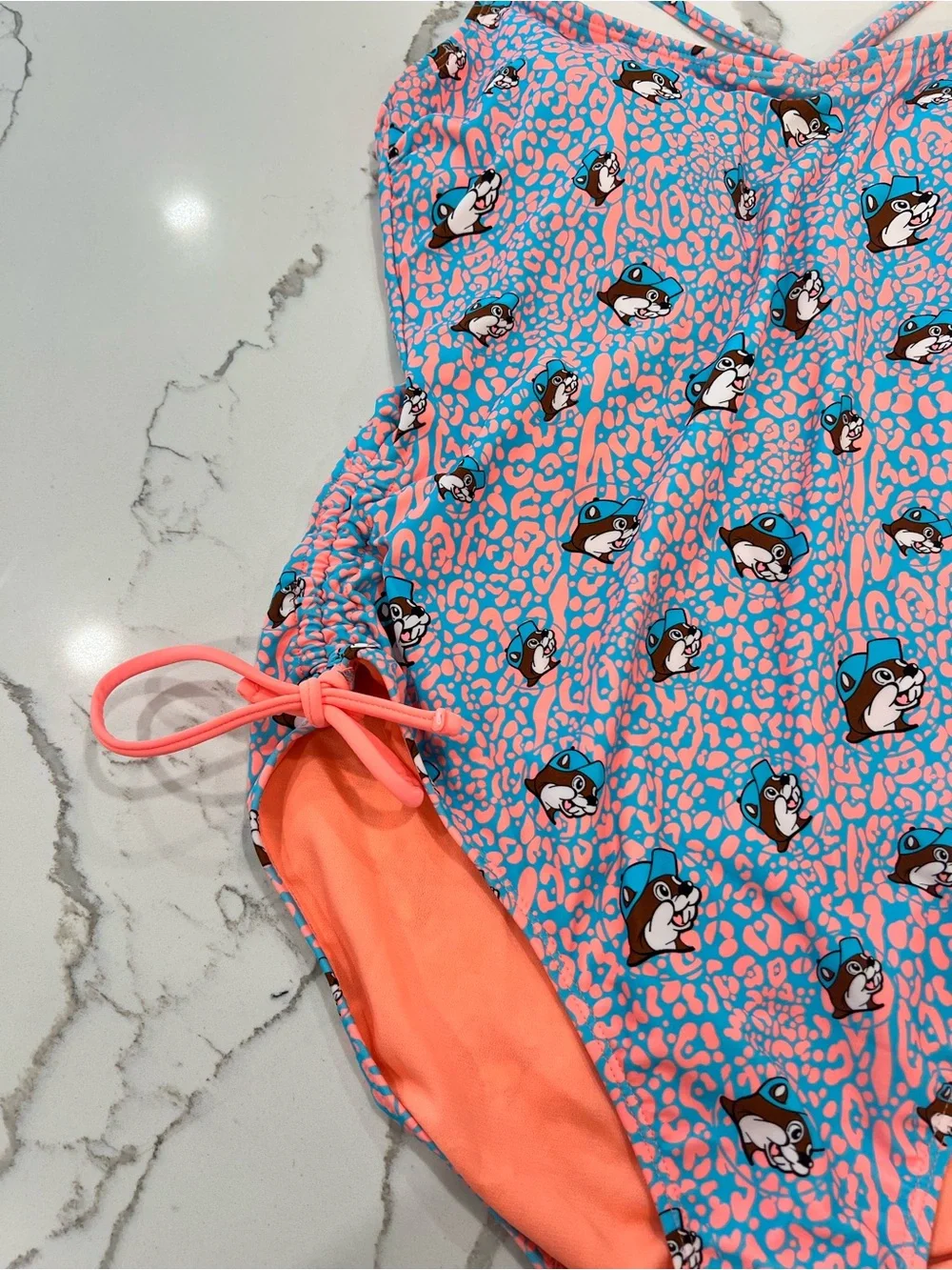 NWT Buc-ee's brand swimsuit one piece leopard print SZ XL